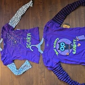 2 Long Sleeve Halloween Shirts Size M 7-8